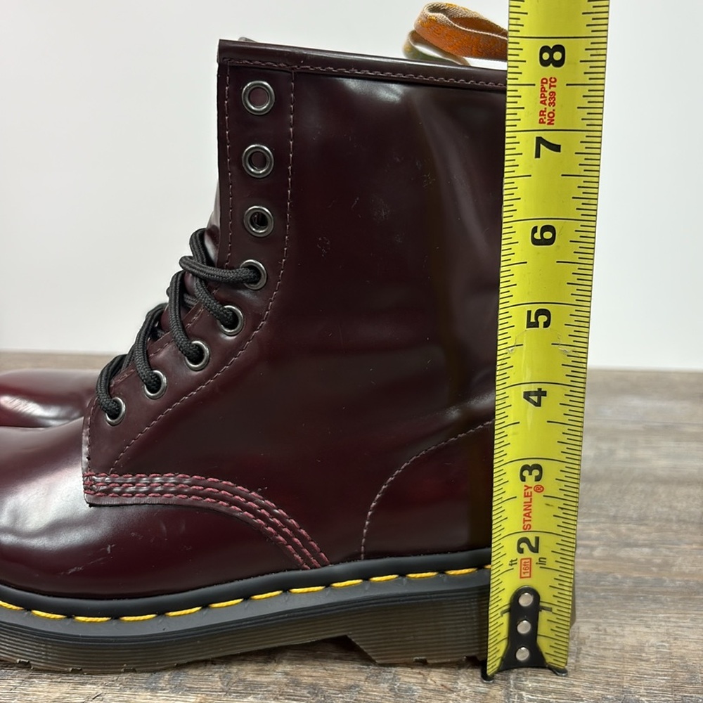 SOLD IN STORE Dr. Martens 1460 Vegan Leather Lace Up Boots in Cherry Size 7 - Picture 10 of 10